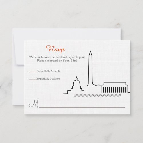 RSVP Washington DC Skyline Wedding Invitation