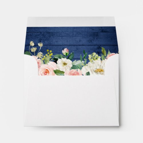 RSVP - Watercolor Blush Floral Rustic Blue Wood Envelope - Create your own Envelope for RSVP card with this "Watercolor Blush Floral Rustic Blue Wood Themed Envelope template". You can customize it with your address on the front. This envelope design is perfect to match your wedding invitations. 
 (1) For further customization, please click the "customize further" link and use our design tool to modify this template. 
 (2) If you need help or matching items, please contact me.