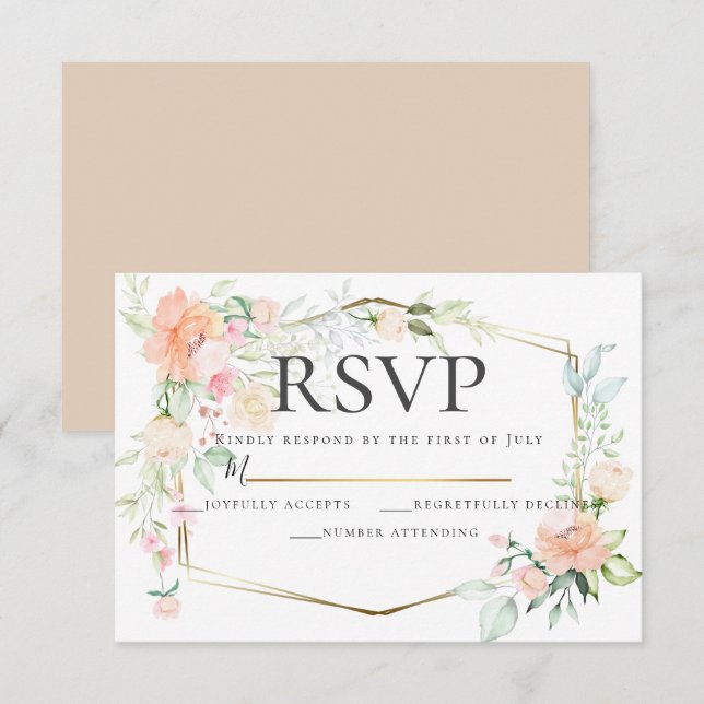 RSVP | Watercolor Floral Bouquet Invitation (Front/Back)
