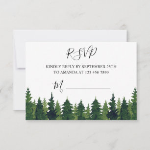 RSVP Watercolor Green Trees Card