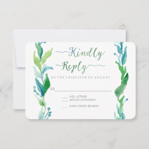 RSVP Watercolor Laurel Eucalyptus Leaf Wreath Art