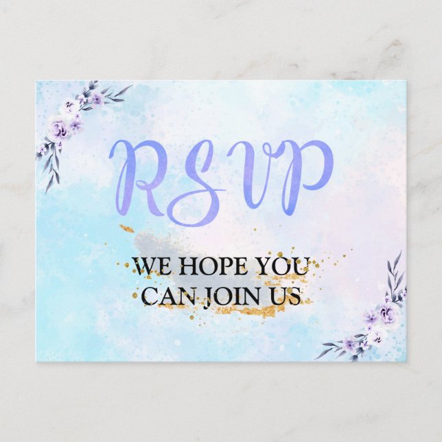 RSVP Watercolor Pastel Postcard (Front)