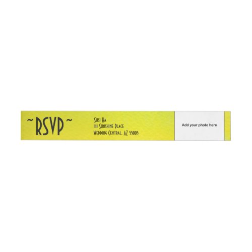 RSVP Watercolor Personal Photo Return Address Wrap Around Label