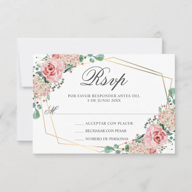 Watercolour Subtle Dusty Pink Personalised RSVP Cards 