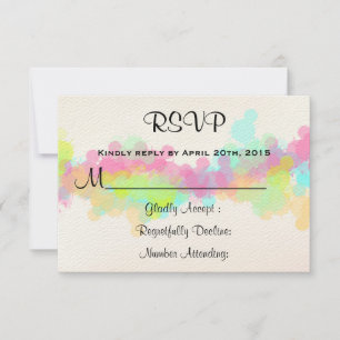 RSVP Watercolor Splatter Colorful Abstract Design