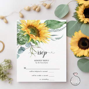 RSVP Watercolor Sunflowers Card