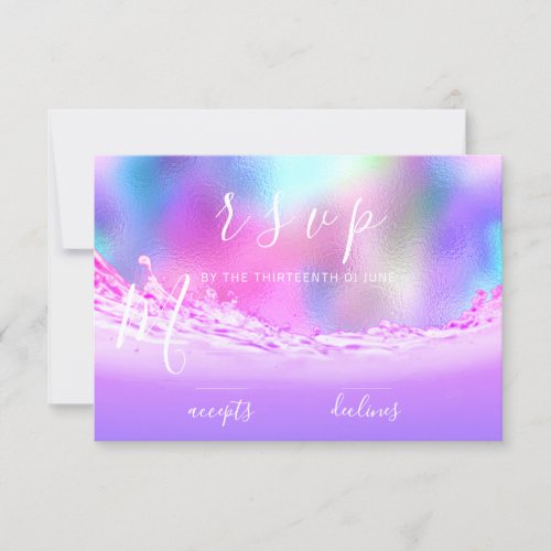 RSVP Waves Tropical Ocean Aqua Pink Pastel