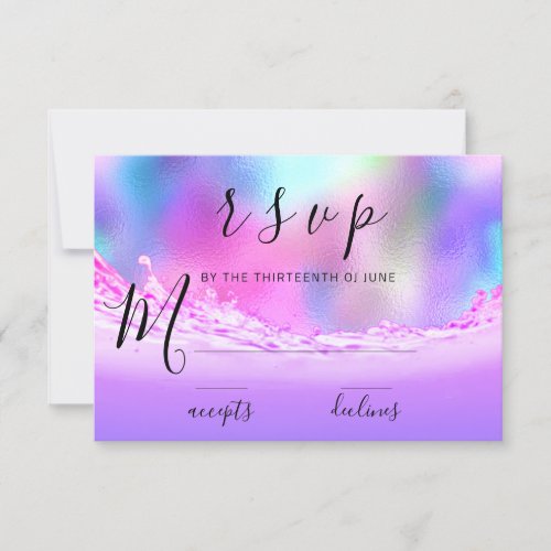 RSVP Waves Tropical Ocean Aqua Pink Pastel Wedding