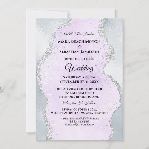  RSVP Website Abstract Silver Foil AR13 Wedding Invitation