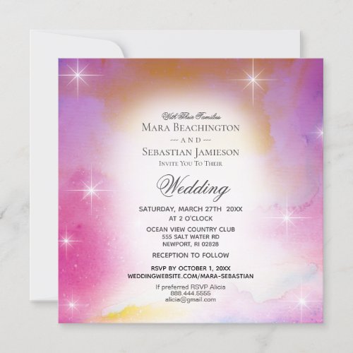 *~* RSVP Website Cosmos Nebula Celestial Wedding Invitation
