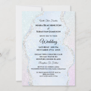*~* RSVP Website Glitter Ombre Pastel AR13 Wedding Invitation