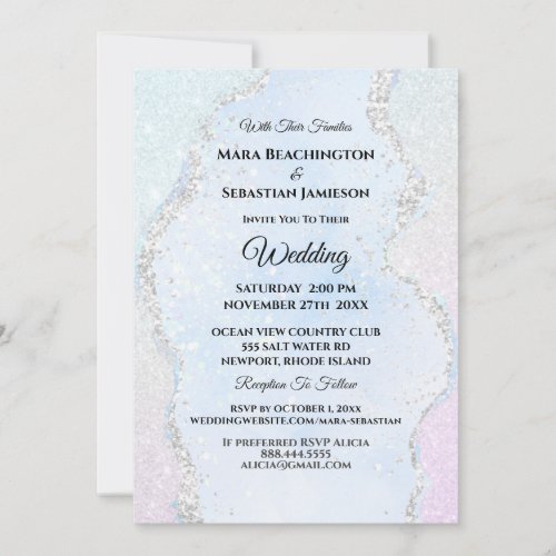  RSVP Website Glitter Ombre Pastel AR13 Wedding Invitation