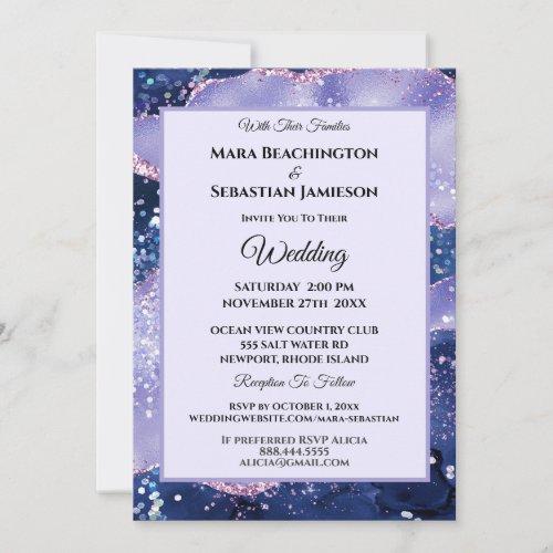  RSVP Website Lavender AGATE Stars AR13 Wedding Invitation