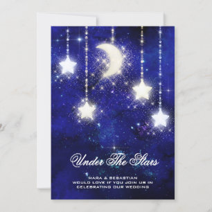 *~* RSVP Website MOON STARS Celestial AR14 Wedding Invitation