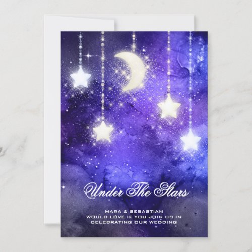 *~* RSVP Website MOON STARS Cosmic AR14 Wedding Invitation