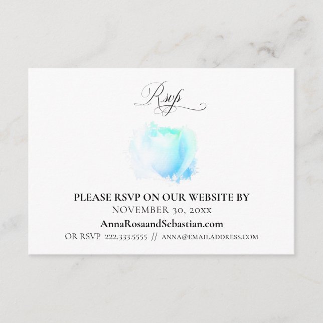 *~* RSVP Website Rose Wedding Floral Enclosure Card (Front)
