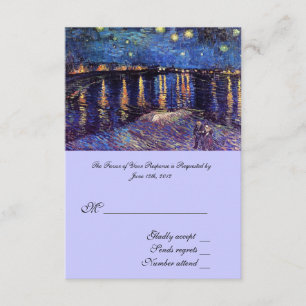 RSVP, wedding acceptance card, Starry Night ... RSVP Card