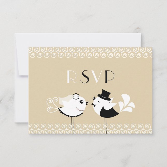 RSVP Wedding Birds Flat Card (Front)