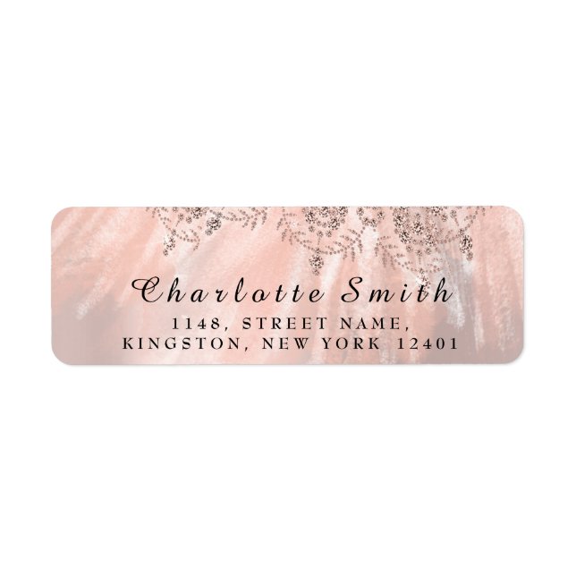 RSVP Wedding Bridal Rose Gold Sweet16th 15th Label (Front)
