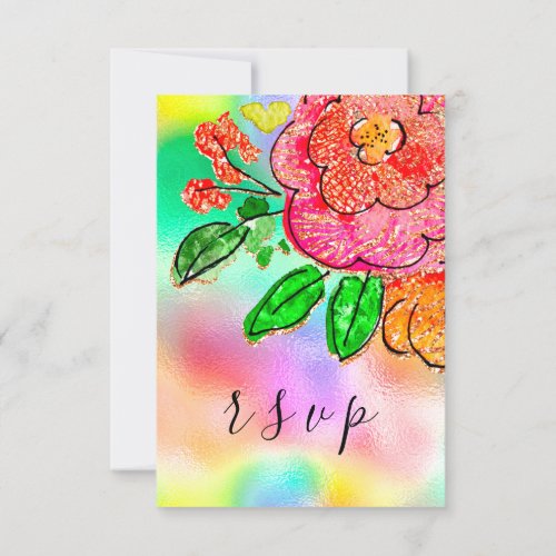 RSVP Wedding Bridal Shower Sweet16th Holograph