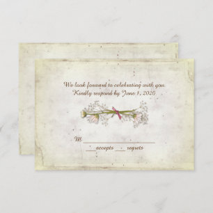 RSVP wedding- daisy bouquet with pearls Invitation