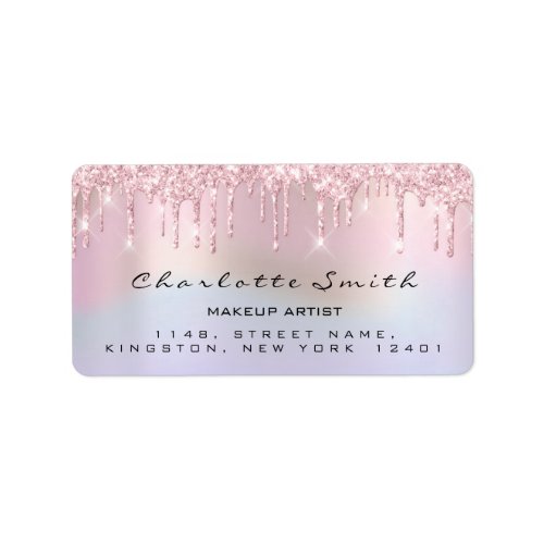 RSVP Wedding Drips Pink Holograph Ombre Label