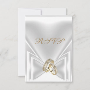 RSVP Wedding Elegant White Gold Rings Card