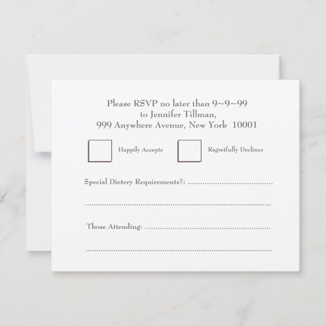 RSVP Wedding Foodies Heart Silver Response (Front)