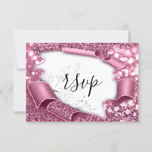 RSVP Wedding Glitter Bridal Shower Roses