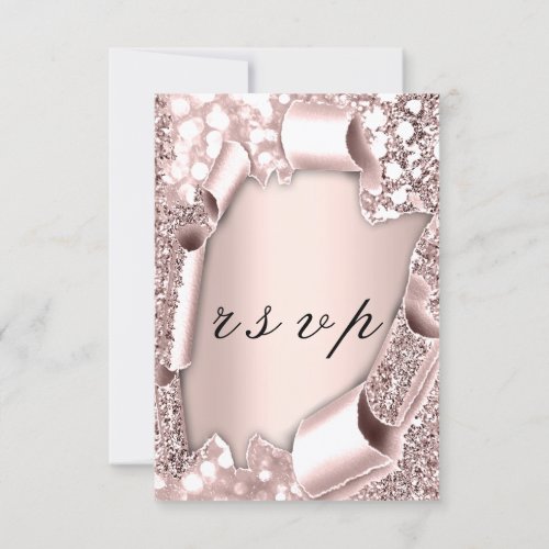 RSVP Wedding Glitter Frame 3D Rose Blush 