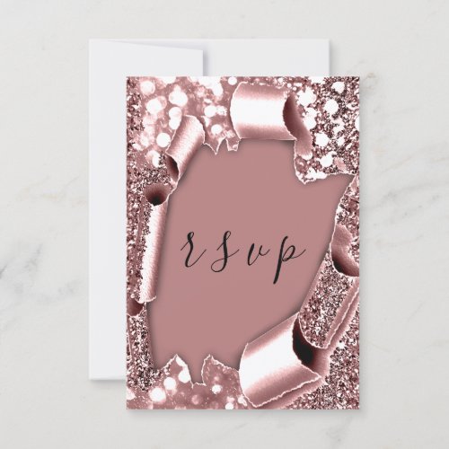 RSVP Wedding Glitter Rose Frame Royal 