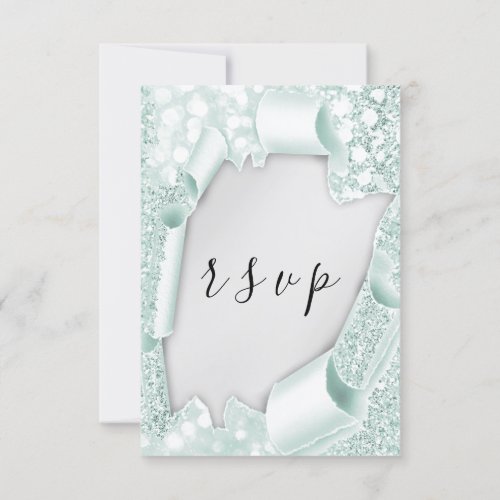 RSVP Wedding Gray Paper 3D Mint Green