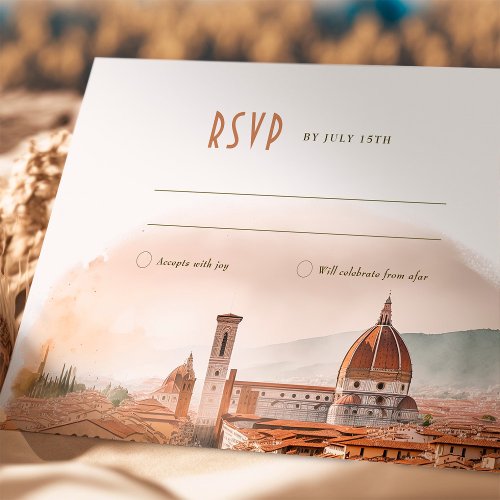 RSVP Wedding Insert Florence Italy Destination Invitation