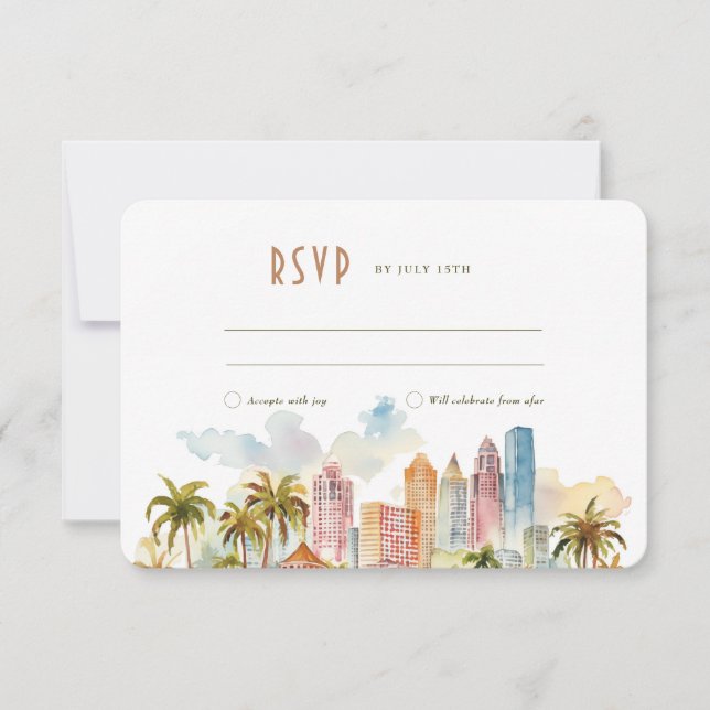 RSVP Wedding Insert Miami Beach Invitation (Front)