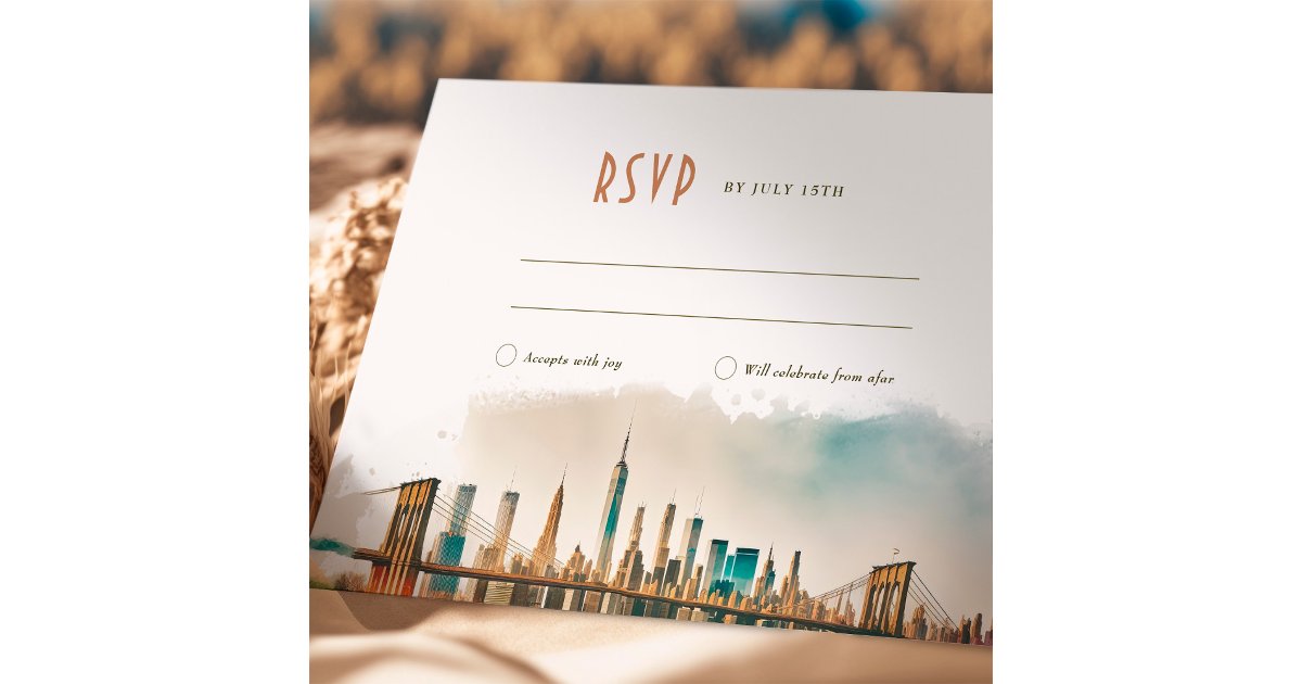 RSVP Wedding Insert New York Destination Invitatio Invitation | Zazzle