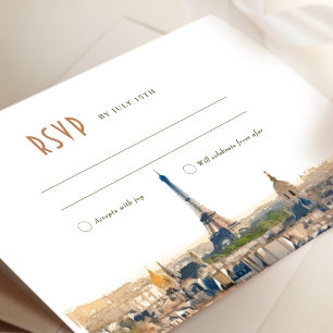 RSVP Wedding Insert Paris France Destination Invit Invitation