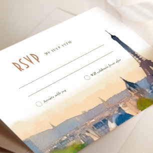 RSVP Wedding Insert Paris France Destination Invit Invitation