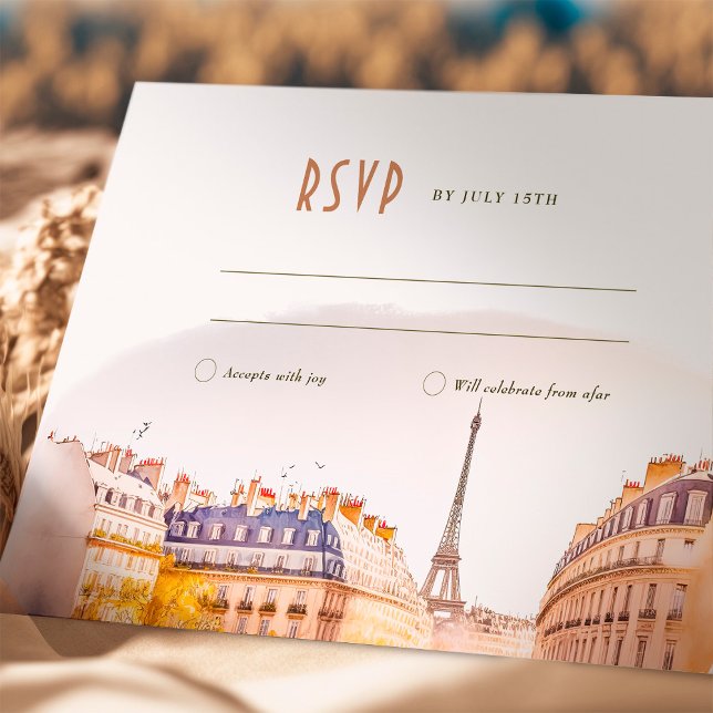 RSVP Wedding Insert Paris France Destination Invitation (Creator Uploaded)