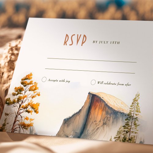 RSVP Wedding Insert Yosemite Park Destination Invitation