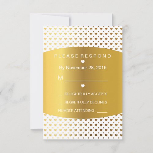 RSVP Wedding Minimalism Golden Hearts Vip