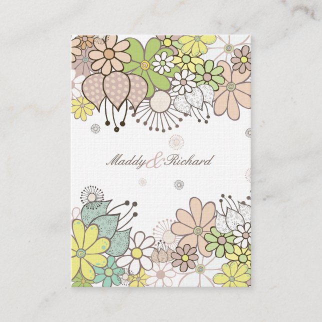 RSVP Wedding Neutral Flowers DIY Custom Cards (Front)