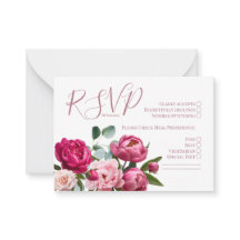 RSVP Wedding Peony Card