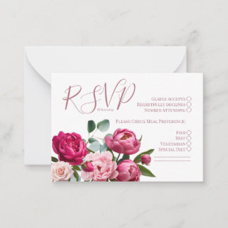 RSVP Wedding Peony Card