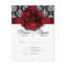 RSVP Wedding Reply Card Red Rose Damask