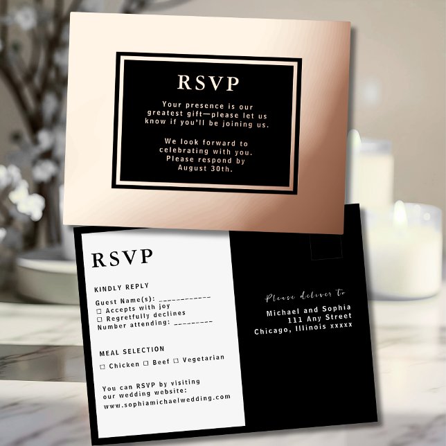 RSVP Wedding Response Card Modern Luxury Foil (Creator Uploaded)