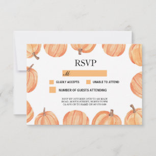 RSVP Wedding Rustic Pumpkin Pumpkins Respond Cards