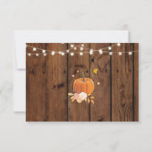 RSVP Wedding Rustic Wood Pumpkin Respond Cards (Back)