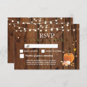 RSVP Wedding Rustic Wood Pumpkin Respond Cards (Front/Back)