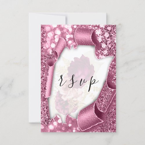 RSVP Wedding Silver Gray Floral Roses