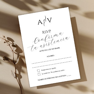 Rsvp Wedding Spanish Nuestra Boda Reserva la Fecha Card